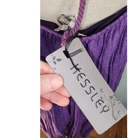 NWT Kessley Purple Beaded Halter Top Backless Beach Dress Size M/L - Picture 5 of 6